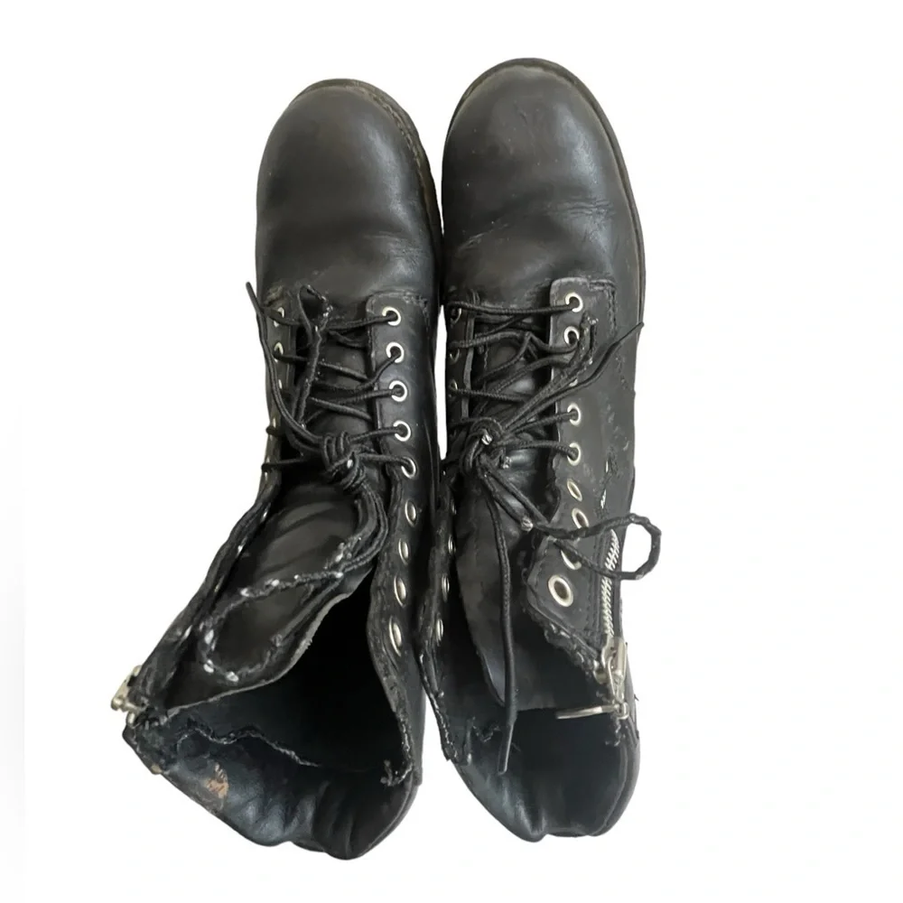 Red Wing Mens Black Leather Side Zip Moto Biker Boot Size US 8.5